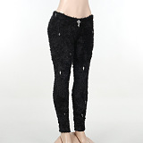 SUPER WHOLESALE | Woolen Pants with Crosses Deco