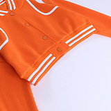 SUPER WHOLESALE | White Stripes Deco Baseball Jacket