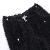 SUPER WHOLESALE | Woolen Pants with Crosses Deco