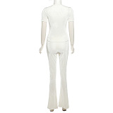 SUPER WHOLESALE | High Elastic Pit Fabric Pants Set