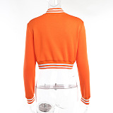 SUPER WHOLESALE | White Stripes Deco Baseball Jacket