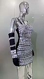 SUPER WHOLESALE | Rhinestone Deco High Quality Maxi Dress with Gloves