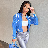 SUPER WHOLESALE | White Stripes Deco Baseball Jacket