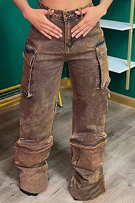 SUPER WHOLESALE | Aged Straight Down Cargo Pants