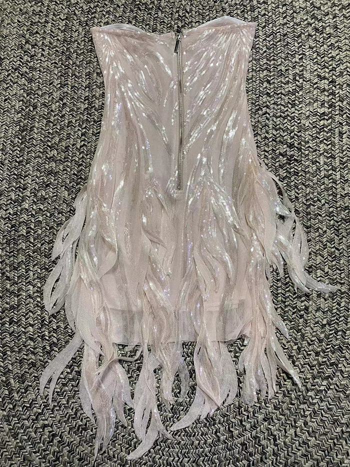 SUPER WHOLESALE | Feather,Sequins, Badeau Dress
