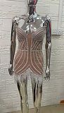 SUPER WHOLESALE | Tassel Hem Rhinestone Deco Dress