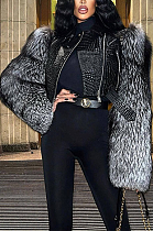 SUPER WHOLESALE | Buckskin Crocodile Texture Woolen Shoulder Jacket Top(Produce to order)