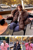 SUPER WHOLESALE | Very Thick Puffy Jacket with Feather Neck