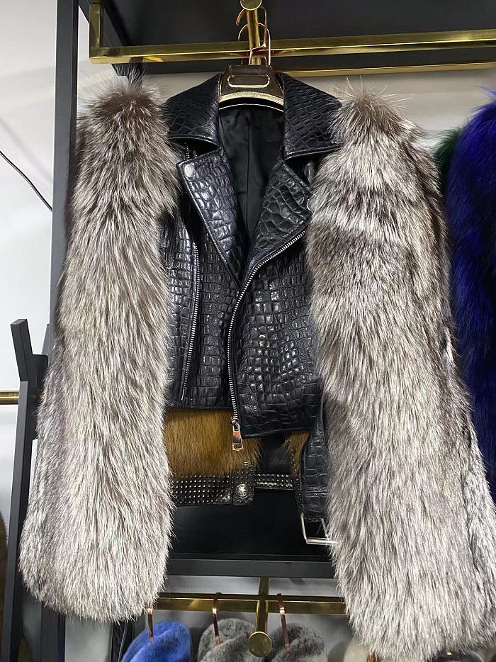SUPER WHOLESALE | Buckskin Crocodile Texture Woolen Shoulder Jacket Top(Produce to order)