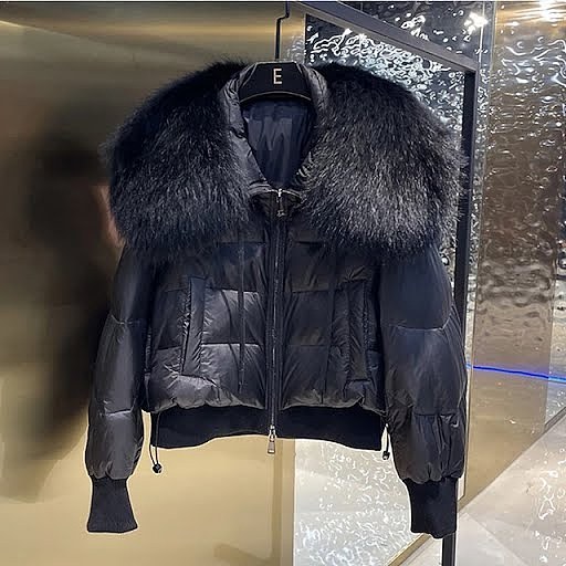 SUPER WHOLESALE | Very Thick Puffy Jacket with Feather Neck