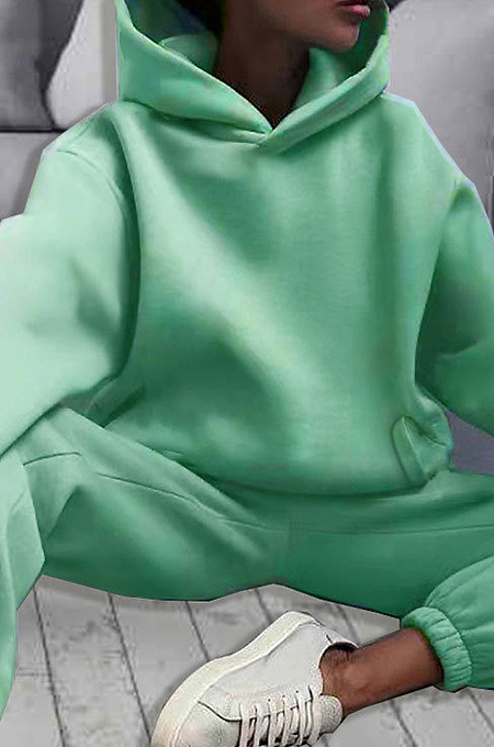 SUPER WHOLESALE | Hoodie Top with Jogging Pants in Solid