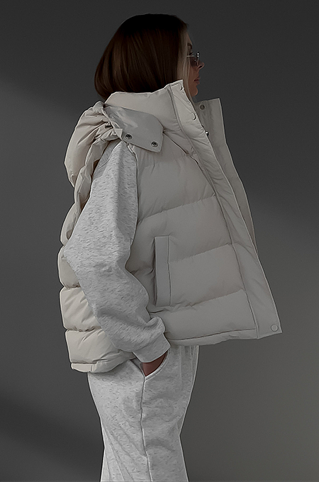 SUPER WHOLESALE | Stand-up Collar Down Vest Jacket Puffy Top