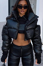 SUPER WHOLESALE | Sock Cuff Patchwork Crop Puufy Jacket