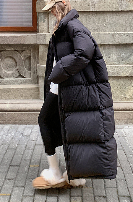 SUPER WHOLESALE | Oversize High Neck Puffy Long Coat