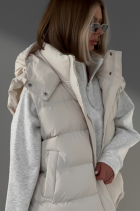 SUPER WHOLESALE | Stand-up Collar Down Vest Jacket Puffy Top