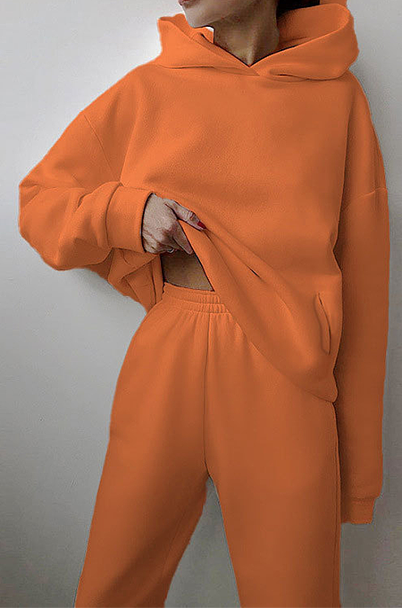 SUPER WHOLESALE | Hoodie Top with Jogging Pants in Solid