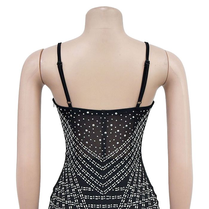 WHOLESALE | Rhinestone Maxi Jumpsuit in Black
