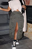 SUPER WHOLESALE | Front Split Cargo Skirt