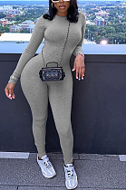 SUPER WHOLESALE | High Elastic Half Zipper Pit Material Jumpsuit