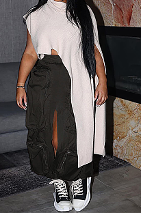 SUPER WHOLESALE | Front Split Cargo Skirt