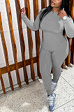 SUPER WHOLESALE | High Elastic Half Zipper Pit Material Jumpsuit
