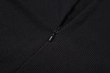 SUPER WHOLESALE | High Elastic Half Zipper Pit Material Jumpsuit