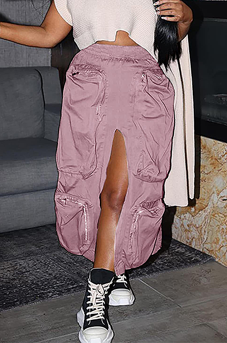 SUPER WHOLESALE | Front Split Cargo Skirt