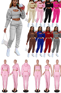 SUPER WHOLESALE | 3-piece Set with Hoodie Crop Top, Tanks, Jogger's Pants