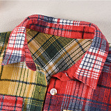 SUPER WHOLESALE | Flannel Plaid Crop Shirt Top