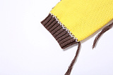SUPER WHOLESALE | Knitted Color-block Patchwork Sweater
