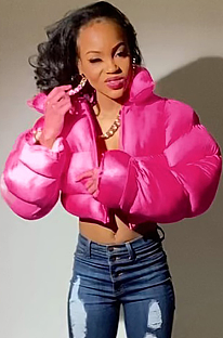 SUPER WHOLESALE | Puffy Zipper Up Down Jacket in 2 tones