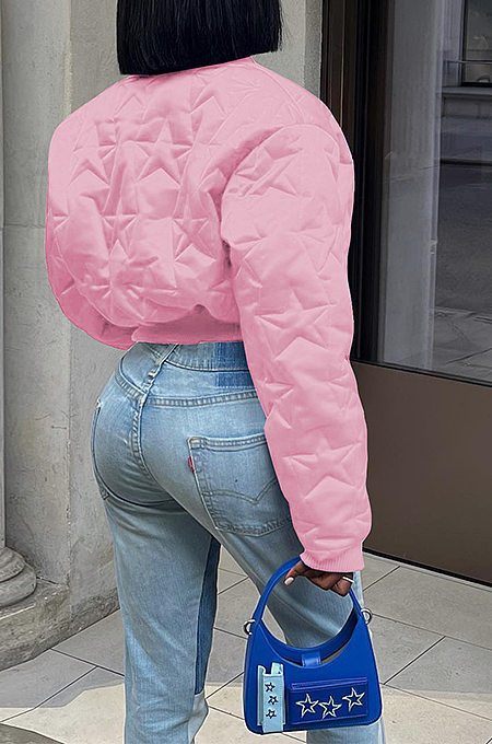 SUPER WHOLESALE | Puffy Button Up Jacket in Solid