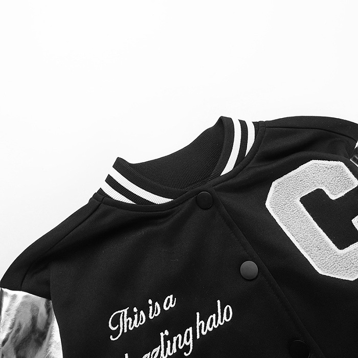 SUPER WHOLESALE | Embroidered Two Tones Button Up Base Ball Jacket