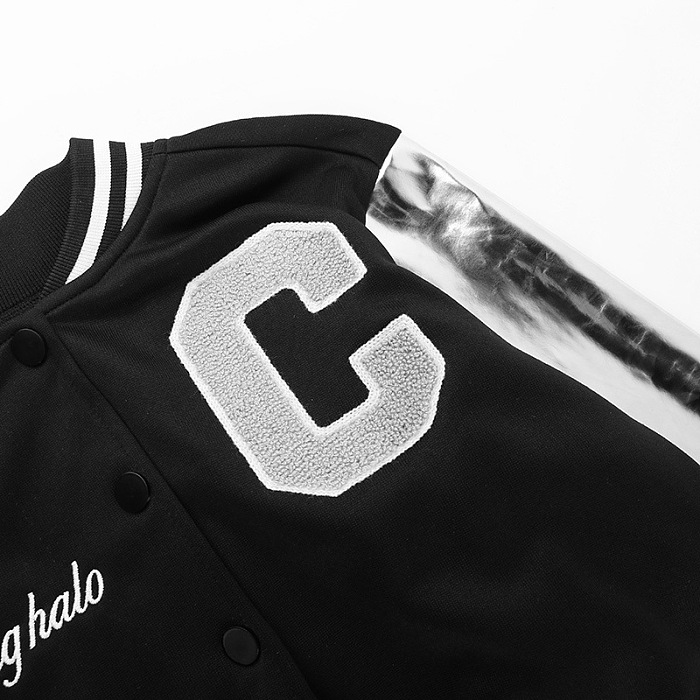 SUPER WHOLESALE | Embroidered Two Tones Button Up Base Ball Jacket