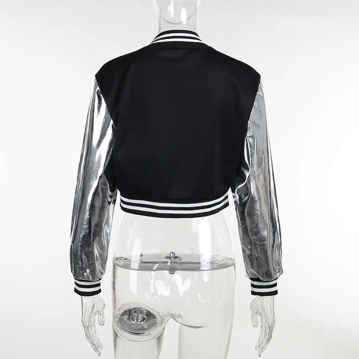 SUPER WHOLESALE | Embroidered Two Tones Button Up Base Ball Jacket