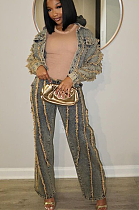 SUPER WHOLESALE | Aged Distress Shirt Top & Jeans Bottom