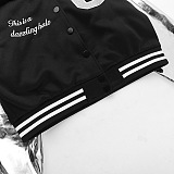 SUPER WHOLESALE | Embroidered Two Tones Button Up Base Ball Jacket
