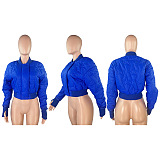 SUPER WHOLESALE | Puffy Button Up Jacket in Solid