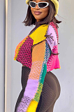 SUPER WHOLESALE | Knitted Color-block Patchwork Sweater