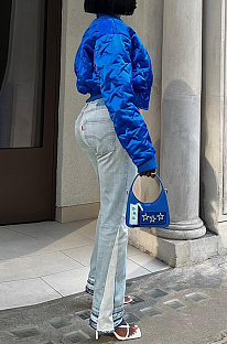 SUPER WHOLESALE | Puffy Button Up Jacket in Solid