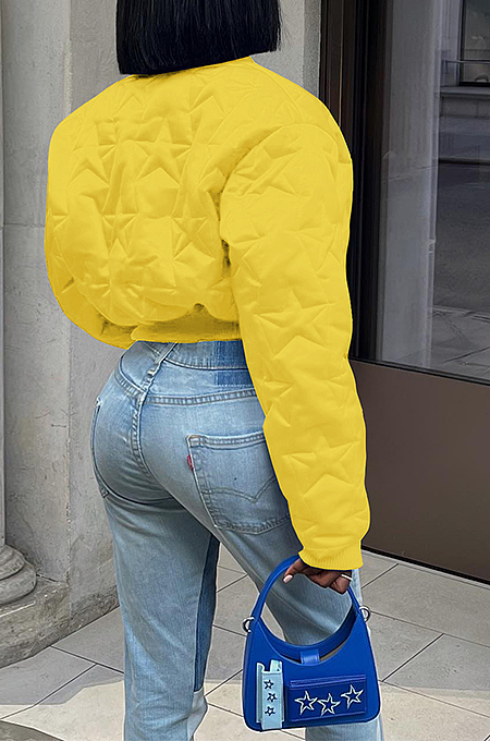 SUPER WHOLESALE | Puffy Button Up Jacket in Solid