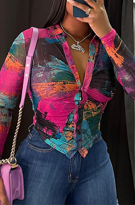 SUPER WHOLESALE | Digital Printed Elastic Shirt