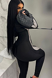 SUPER WHOLESALE | Two Tones Bodycon Zip Up Jumpsuit