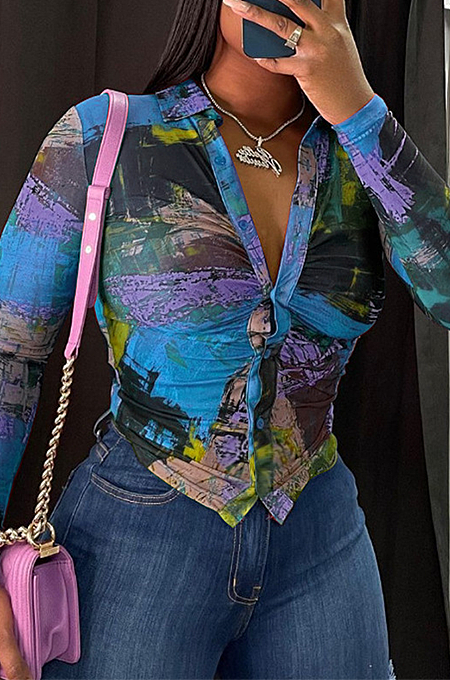 SUPER WHOLESALE | Digital Printed Elastic Shirt