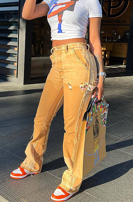 SUPER WHOLESALE | Distress High Waist Jeans