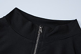 SUPER WHOLESALE | Two Tones Bodycon Zip Up Jumpsuit