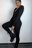 SUPER WHOLESALE | Square Neck High Elastic  Jumpsuit in Solid