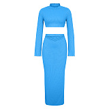 SUPER WHOLESALE | Pit Material Flare Cuff Skirt Set