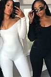 SUPER WHOLESALE | Square Neck High Elastic  Jumpsuit in Solid