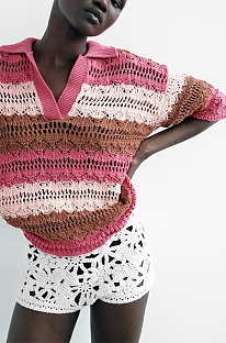 SUPER WHOLESALE | Knitted Short Sleeve Shirt Top